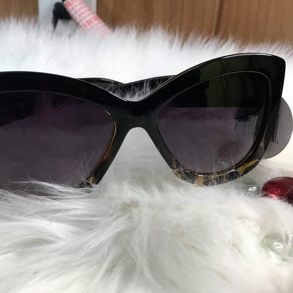 Black/Leopard Ombre Tint Tortoise Shell Sunglasses - Picture 7 of 8